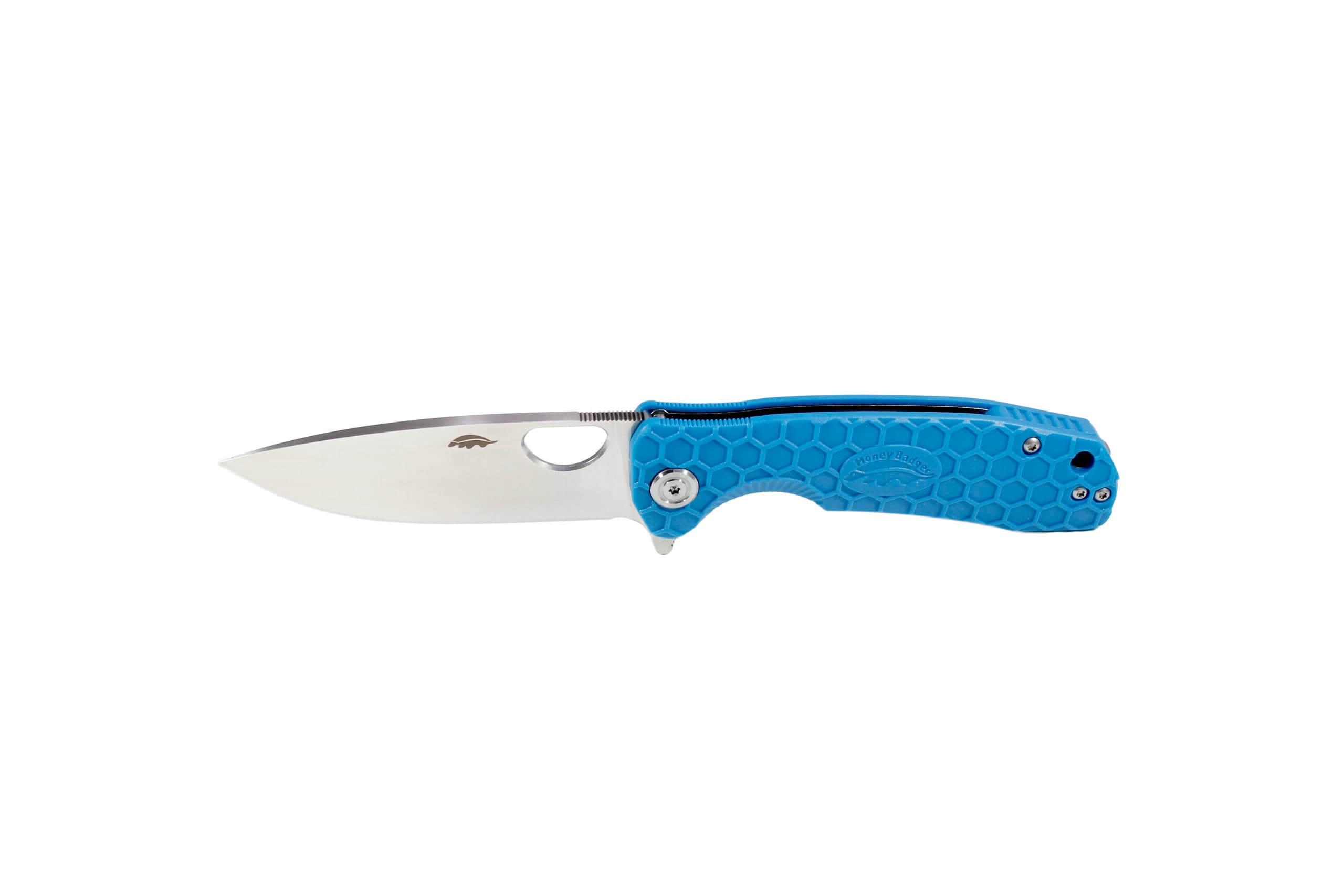 Honey Badger Flipper D2 – Medium (No Choil) — Blue