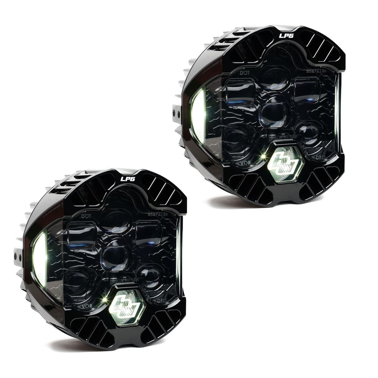 Baja Designs DOT LP6 LED Headlight with White back light - Replacement Pair