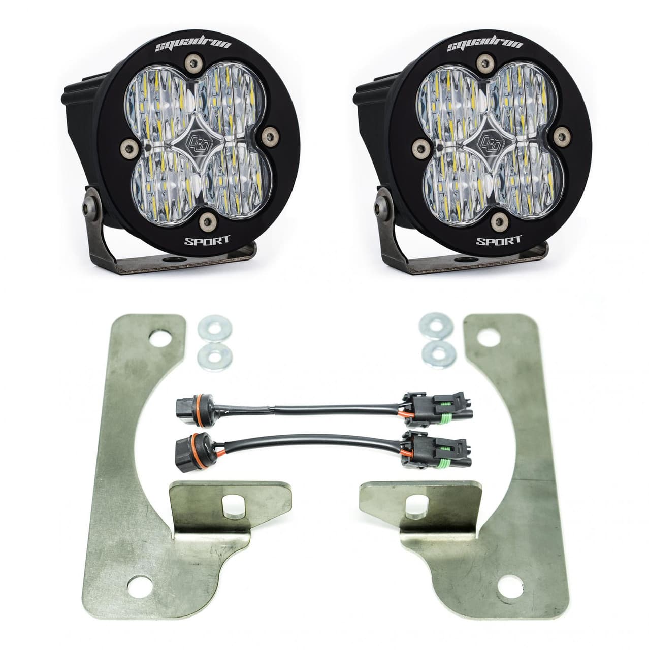 Baja Designs Jeep JL/JT Squadron-R Sport Fog Pocket Light Kit - Jeep 2020-2025 Gladiator; 2018-2025 Wrangler JL; NOTE: w/ OE Rubicon Bumper