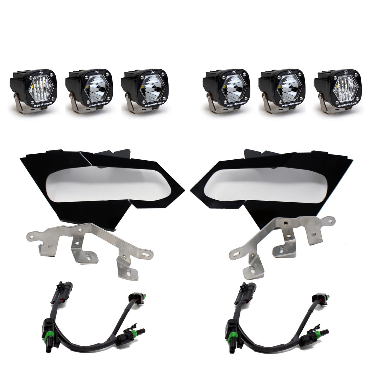 Baja Designs Can Am X3 Head Light Kit S1 Spot, S1 W/CShock Mount Kit