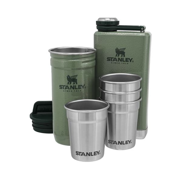 Stanley Adventure Pre-Party Shot Glass + Flask Set — Hammertone Green