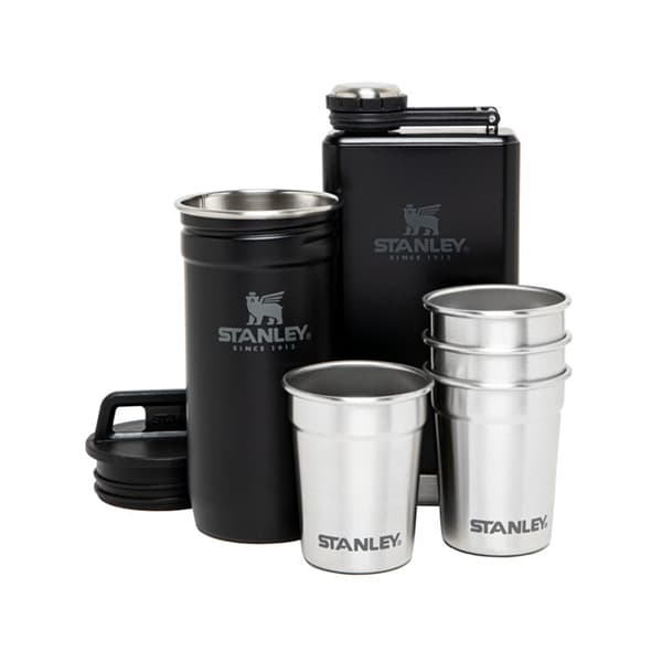 Stanley Adventure Pre-Party Shot Glass + Flask Set — Matt Black