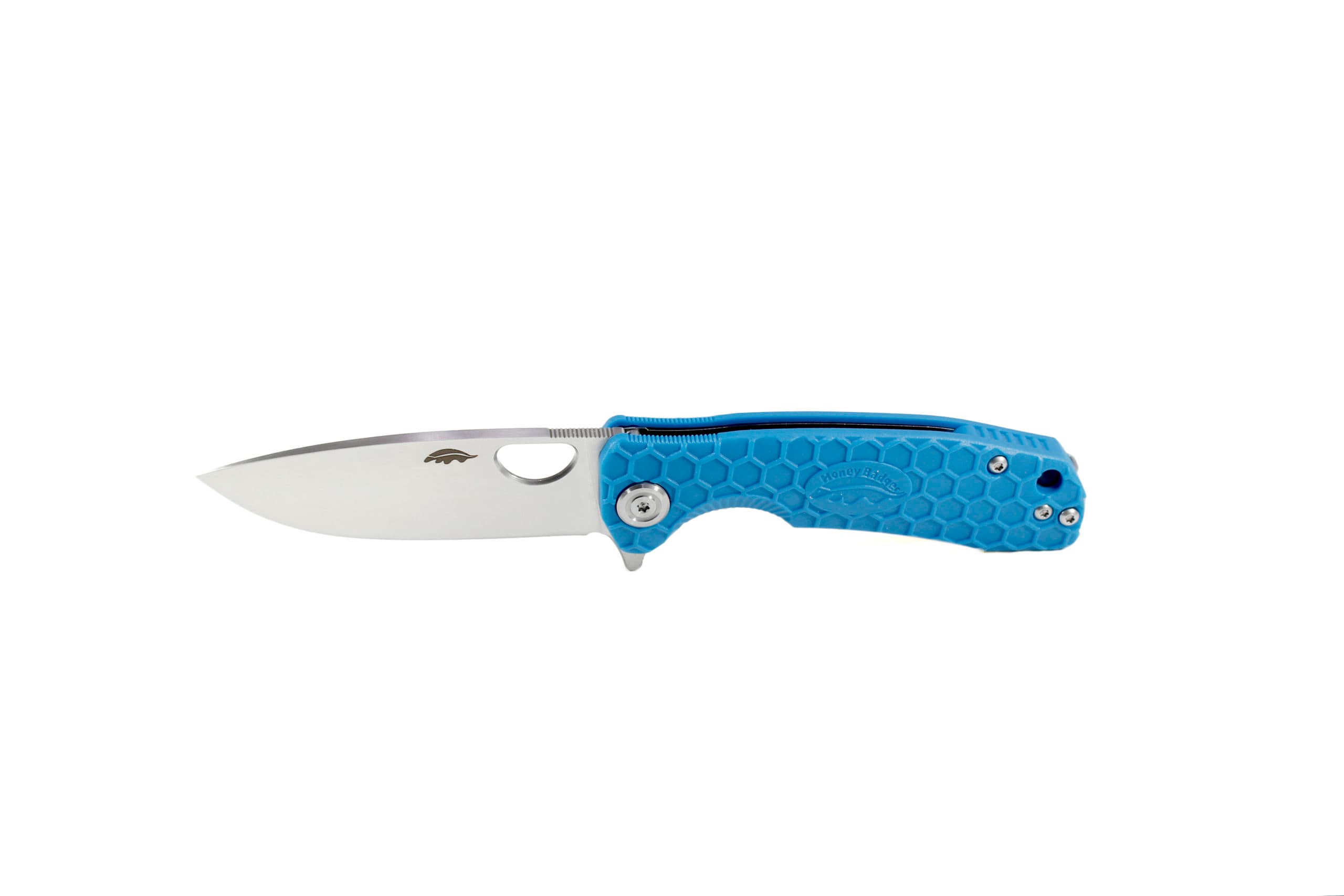 Honey Badger Flipper D2 – Small (No Choil) — Blue