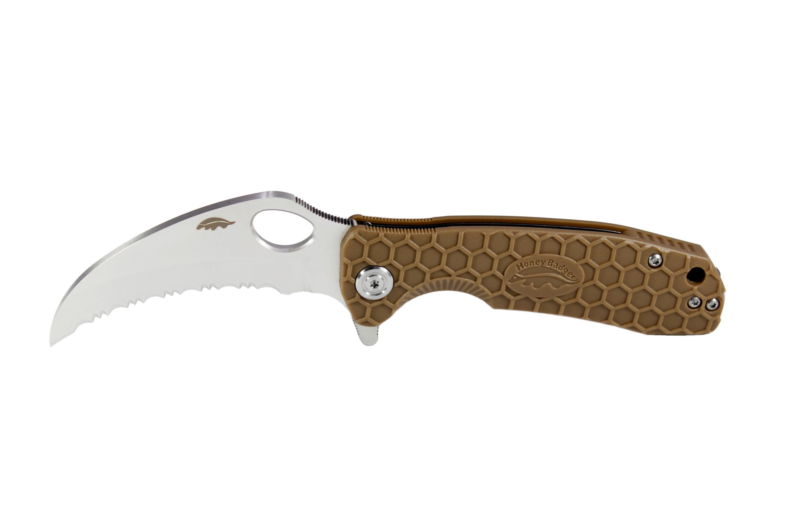 Honey Badger Claw Serrated – Large — Tan
